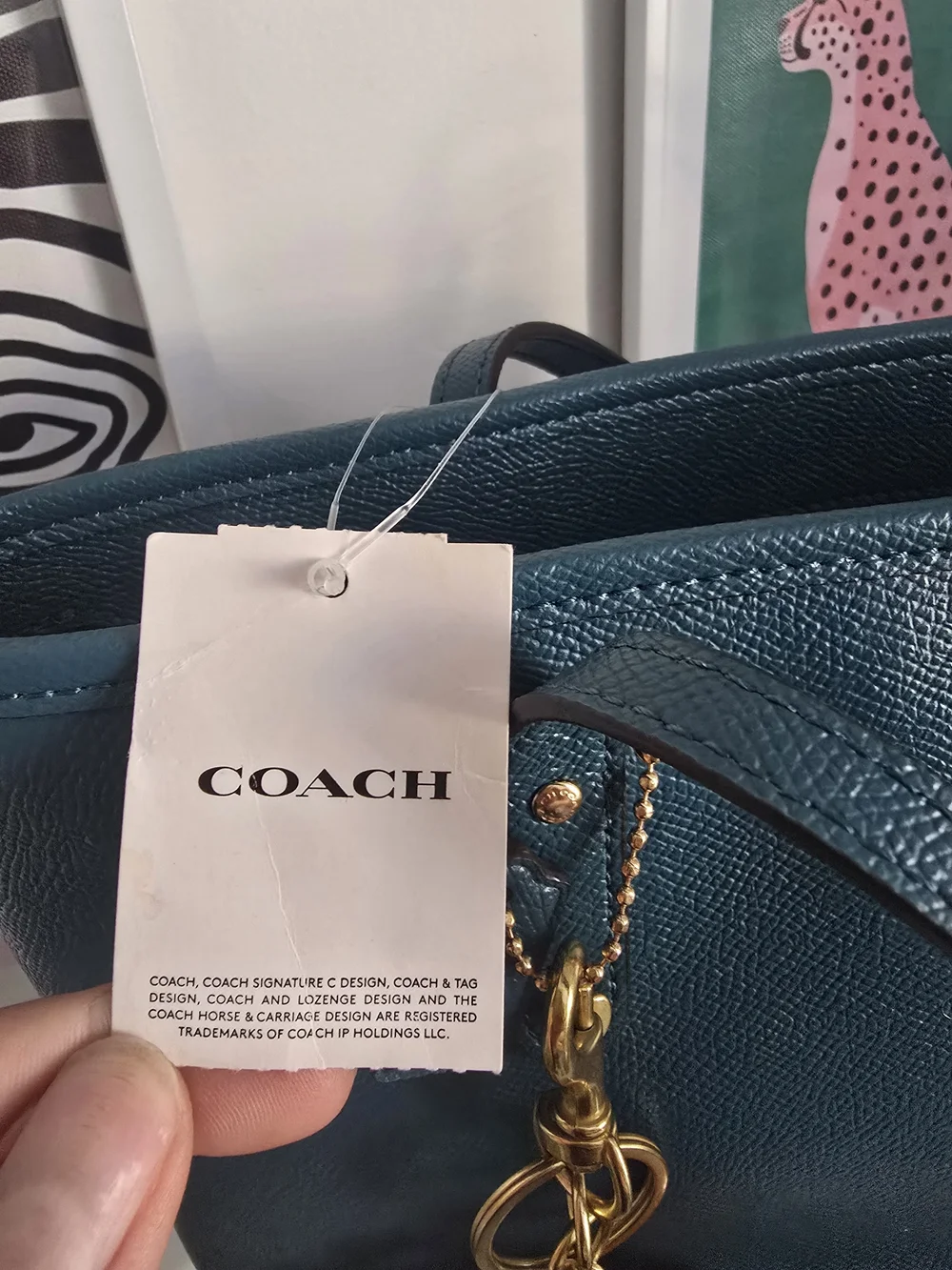 Authentic Coach City Zip Tote Bag with Cherry Charm Brand New